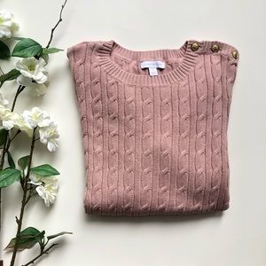 Charter Club Core Cable Sweater Pink XL